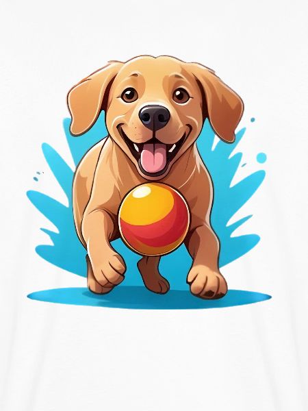 Fröhlicher Hund mit Ball Cartoon