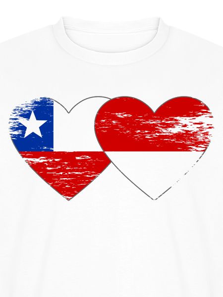 Chile Polen Flagge Herz used