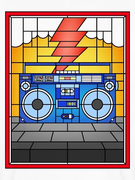 Buntglas-Boombox-Illustration