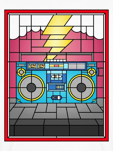 Buntglas-Boombox-Illustration