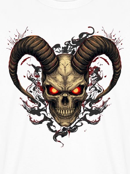 Höllischer Totenkopf mit Hörnern