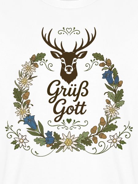 Grüß Gott Hirschgeweih Bayern