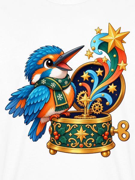 Eisvogel mit Kometen-Spieluhr