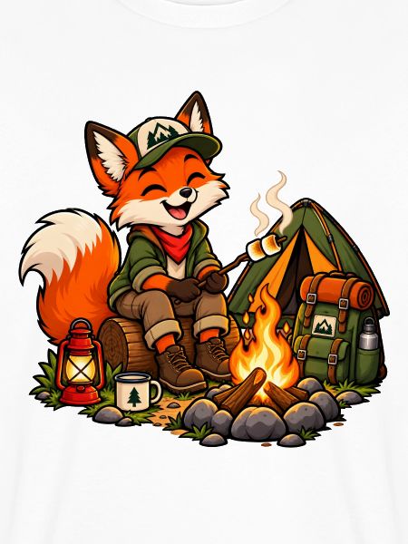 Fuchs beim Camping am Lagerfeuer