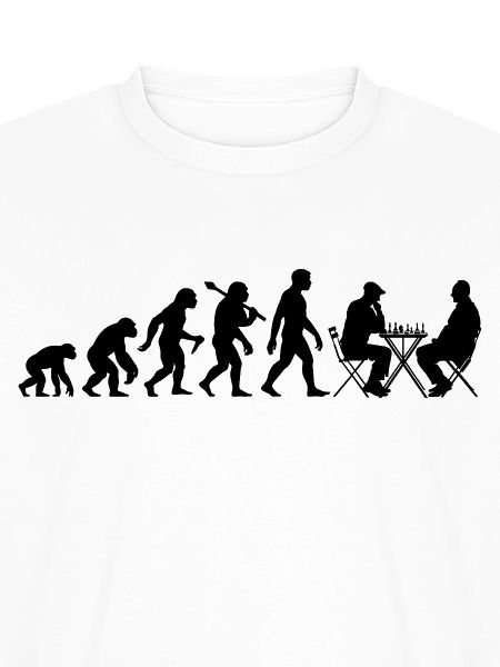 Schach Schachspieler Evolution mit Schachbrett