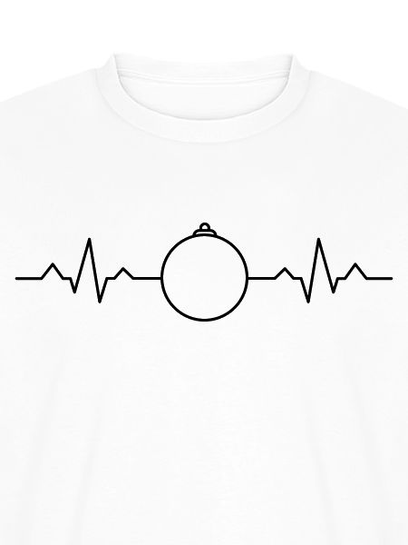 Weihnachtskugel mit EKG Herzschlag