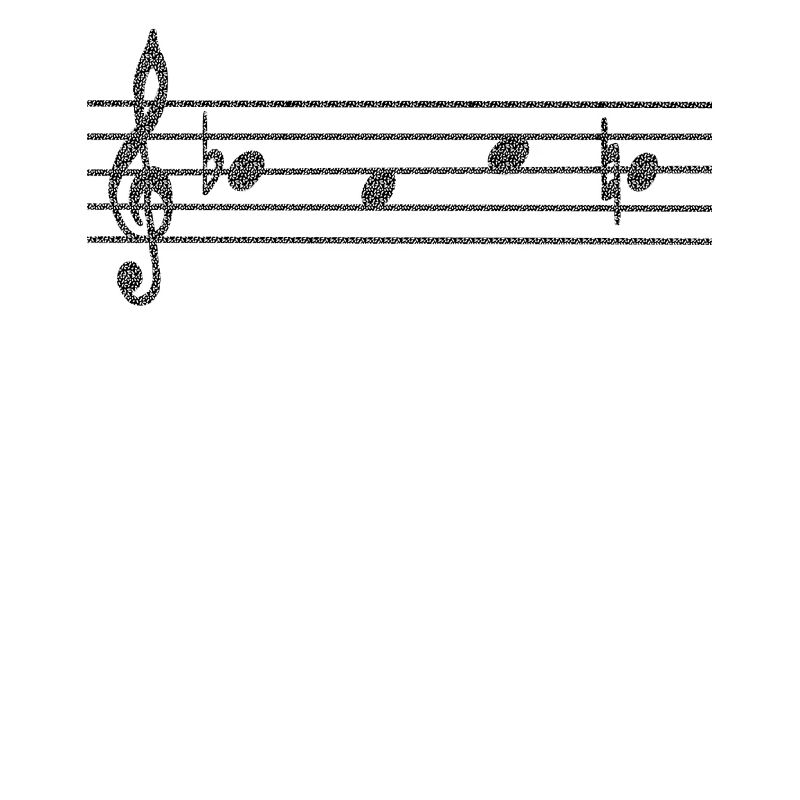 BACH motif as musical notes