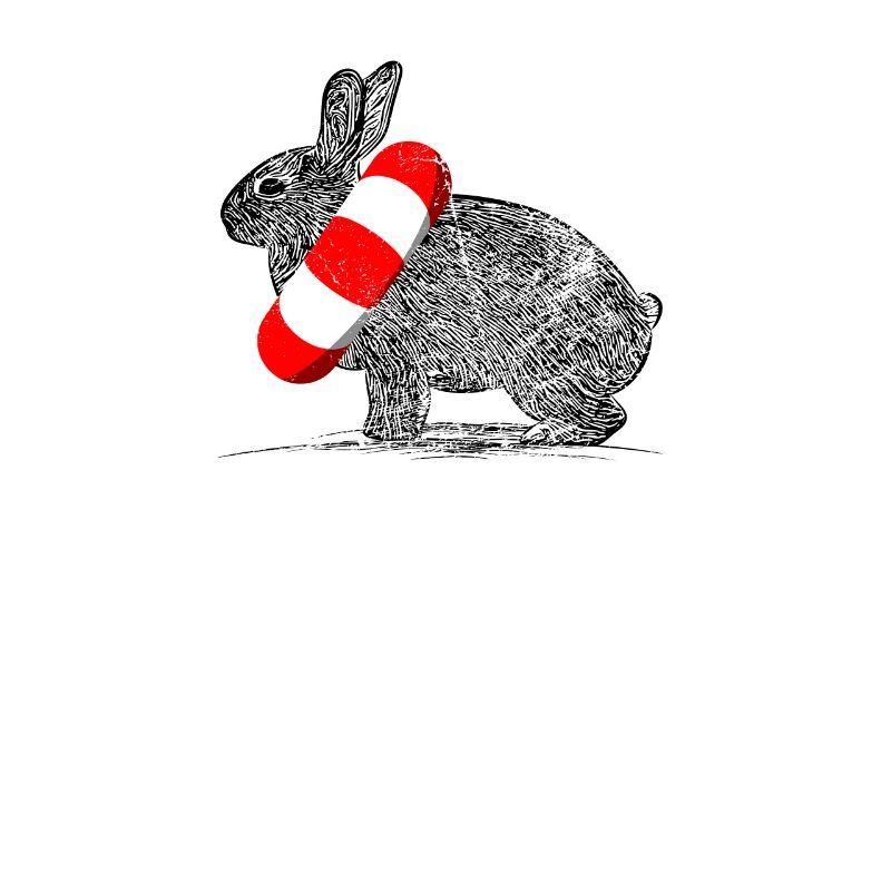 Drôle de lapin nageur cadeau lapin