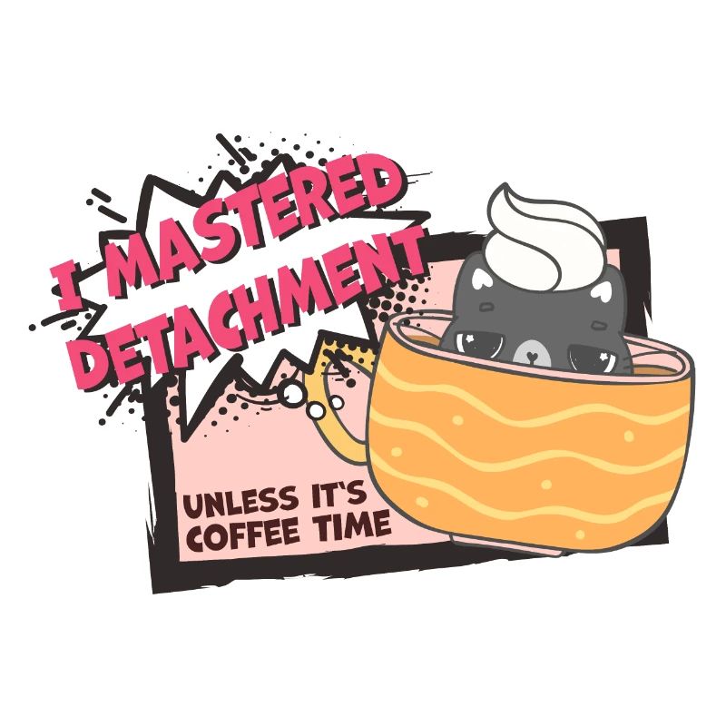 Cat mastered detachment Coffee Katze Comic Kaffee