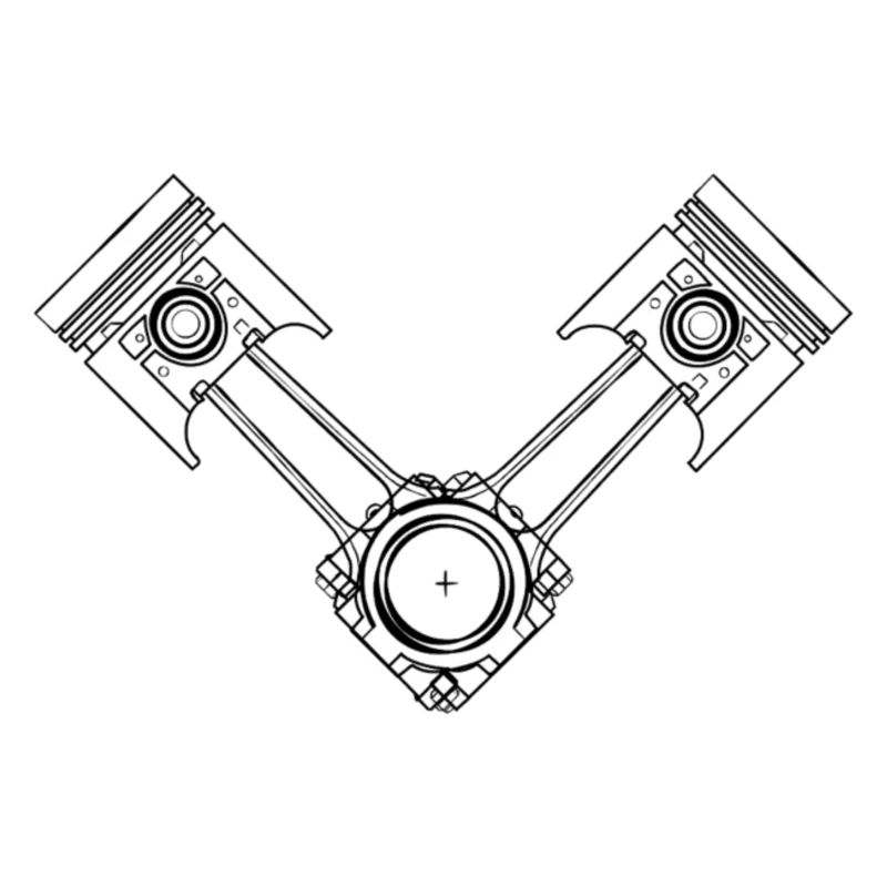 V Kolben technisches Design