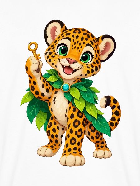 Jungle Leopardenkind mit Blattkrone