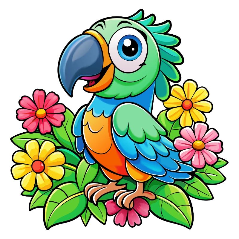 Mignon perroquet coloré