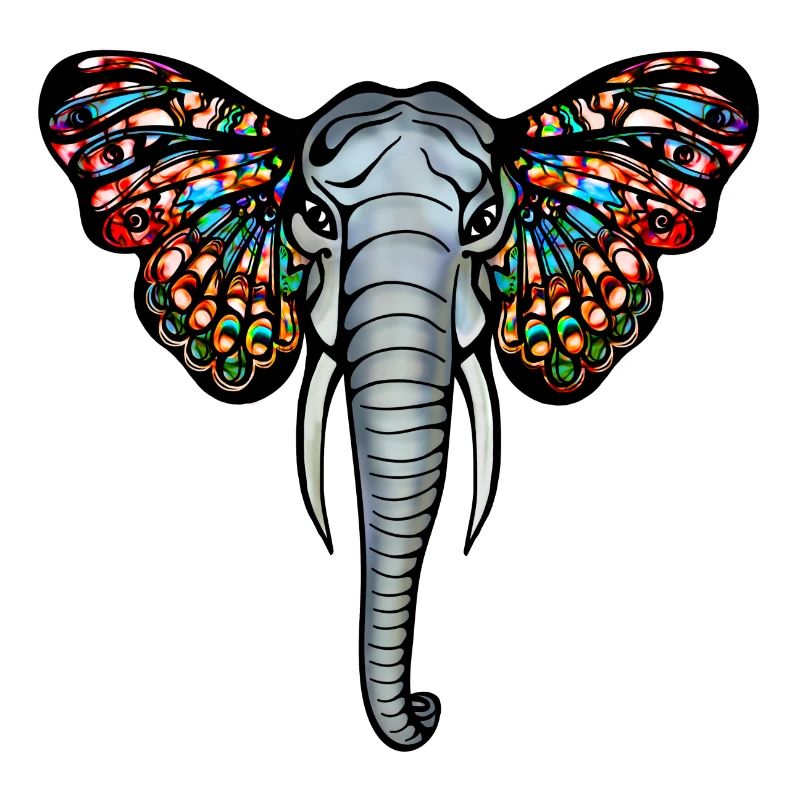 African elephant, Afrique, éléphant, papillon