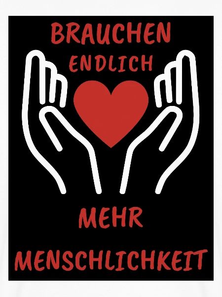 Herz- und Handdesign mit Botschaft