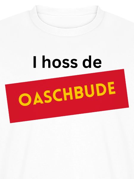 I hoss de Oaschbude 