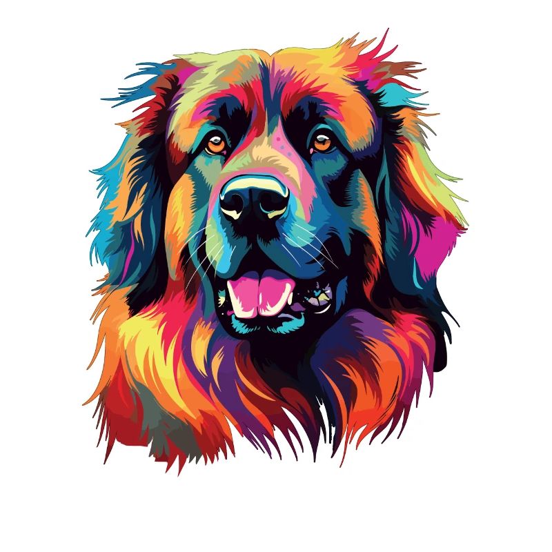 Wasserfarben Farbenfroher Leonberger