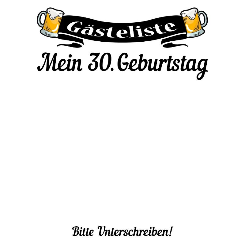 30.Geburtstag Gästeliste Geschenkidee