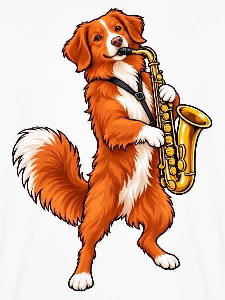 Toller mit Saxophon