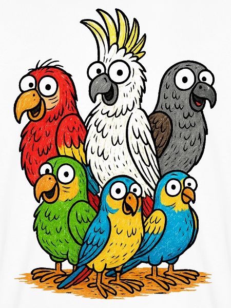 Lebendige Papageienbande Illustration