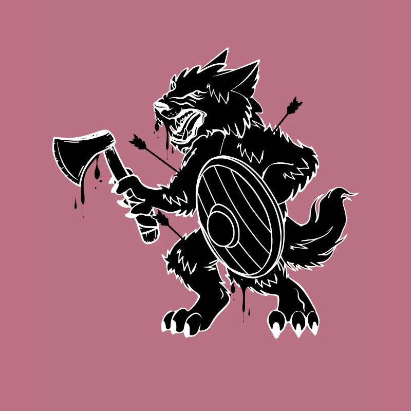 Wikinger Geschenkidee Mann Wolf Krieger Wikinger