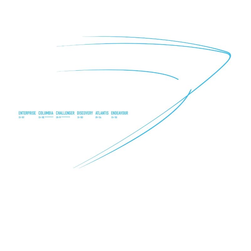 Space Shuttle (blauer Druck)