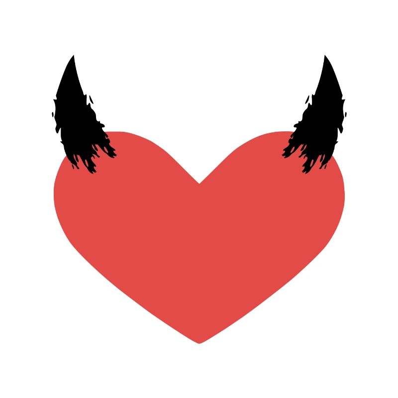 Heart devil horns evil symbol gift