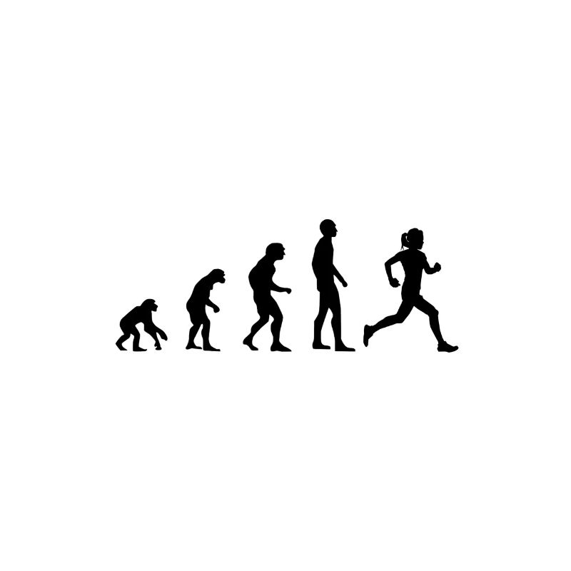 Evolution Joggen Läuferin