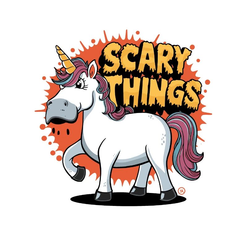 Einhorn - Skull, Skelett, Comicstyle