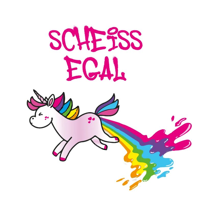 Scheiss egal ,Einhorn,kotzendes einhorn,regenbogen