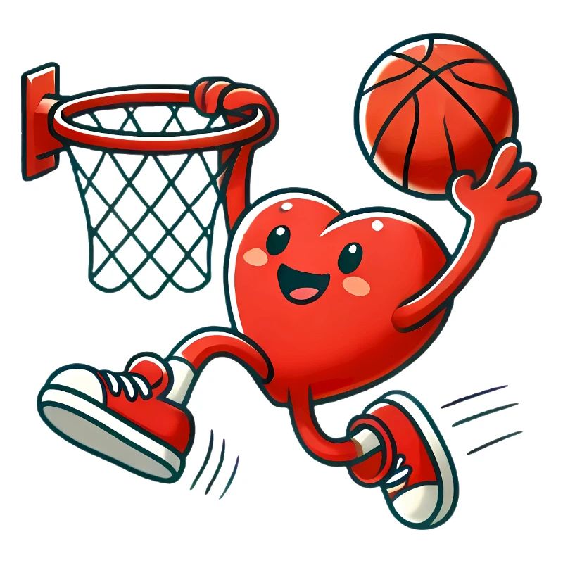 Het Karakter van het hart Dunking Basketbal