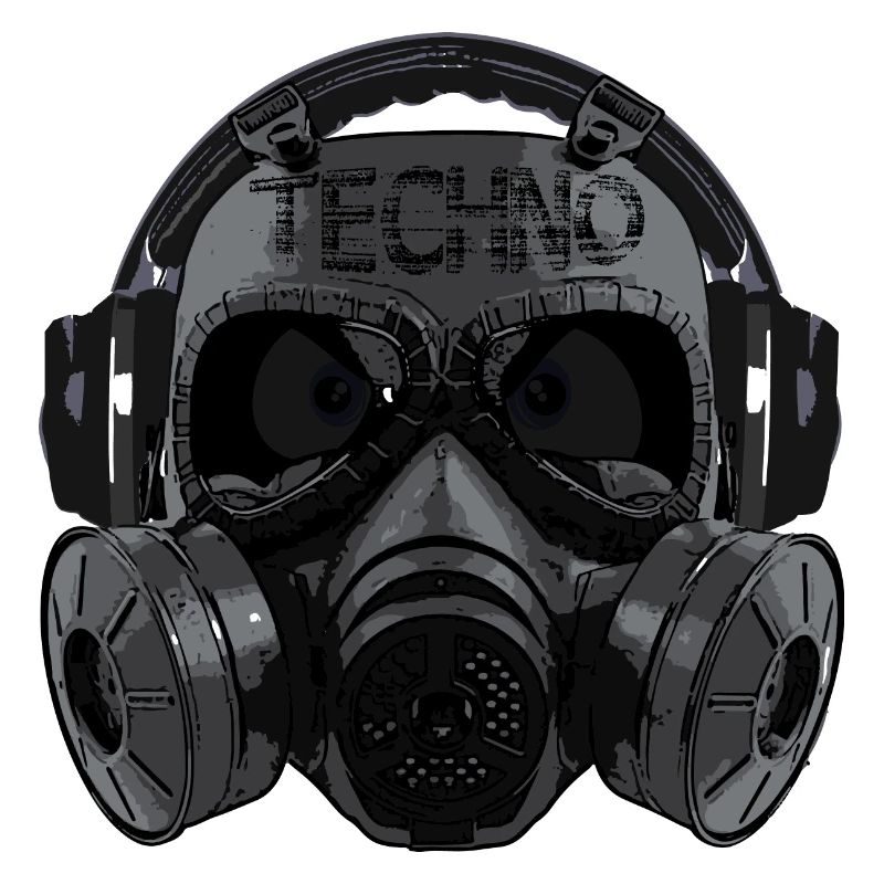 Dark Techno Head Gasmask Headphones
