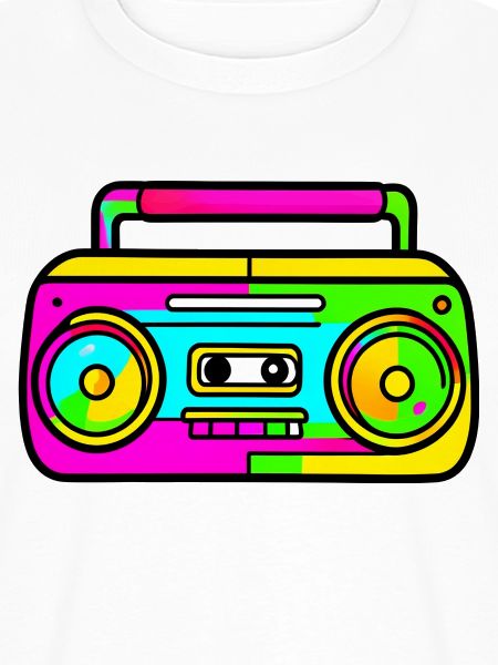 Neon Boombox Retro Pop Art