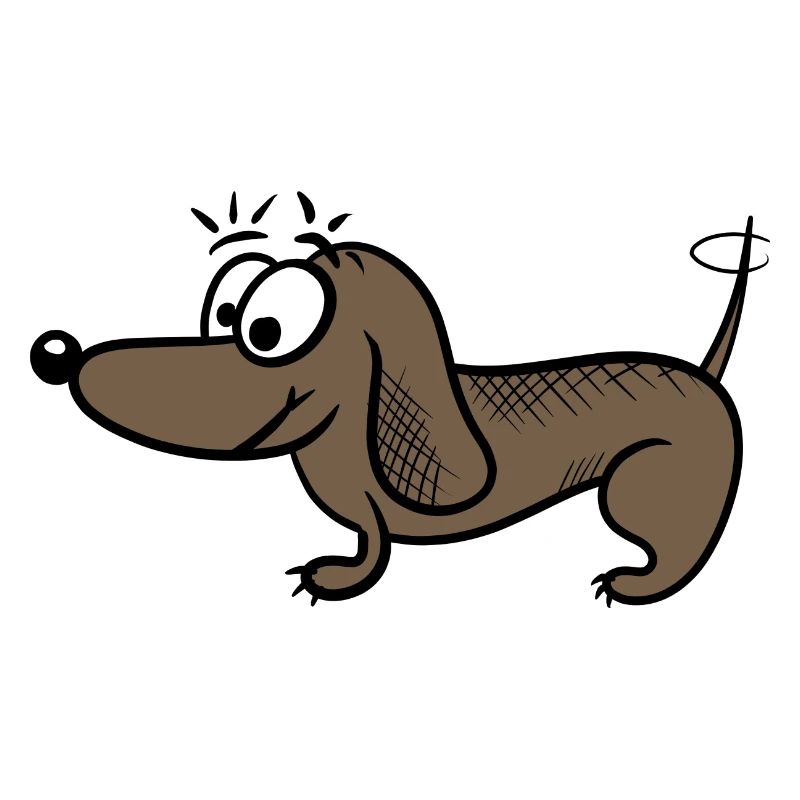 Teckel mignon et amical queue remuante