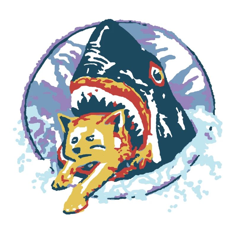 Shark eats cat