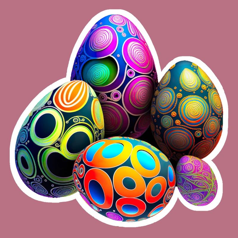 Psychédélique Easter Egg Party Easter Eggs coloré