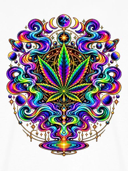 Psychedelisches Hanfblatt Feuerwerk