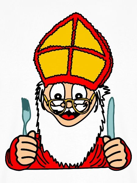 Sinterklaas mit Messer und Gabel