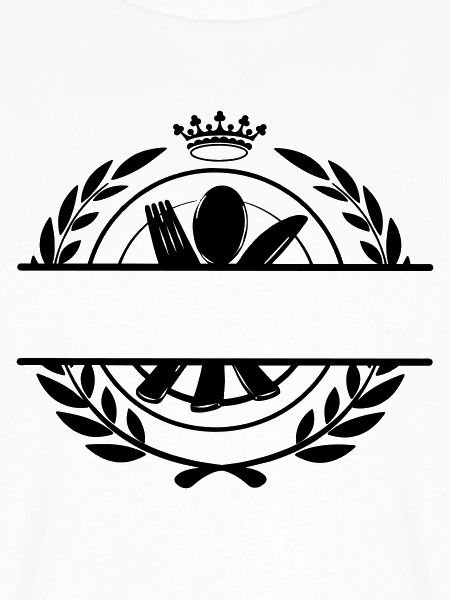 Besteckmenü-Logo mit Krone