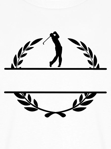 Golfer im Lorbeerkranz-Monogramm