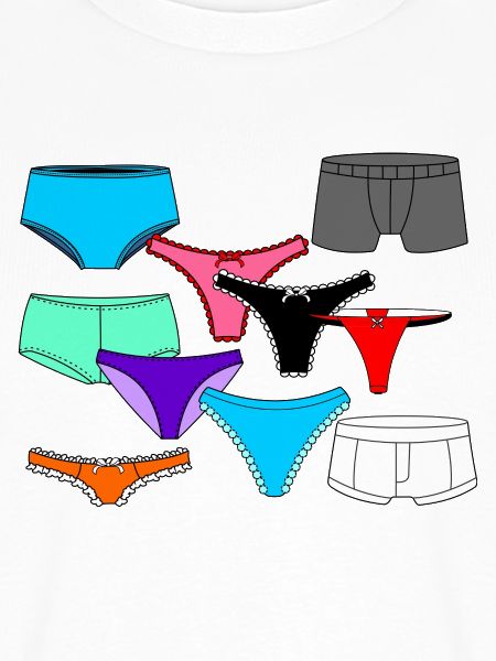 Dessous-Logo mit Slip und Unterhose