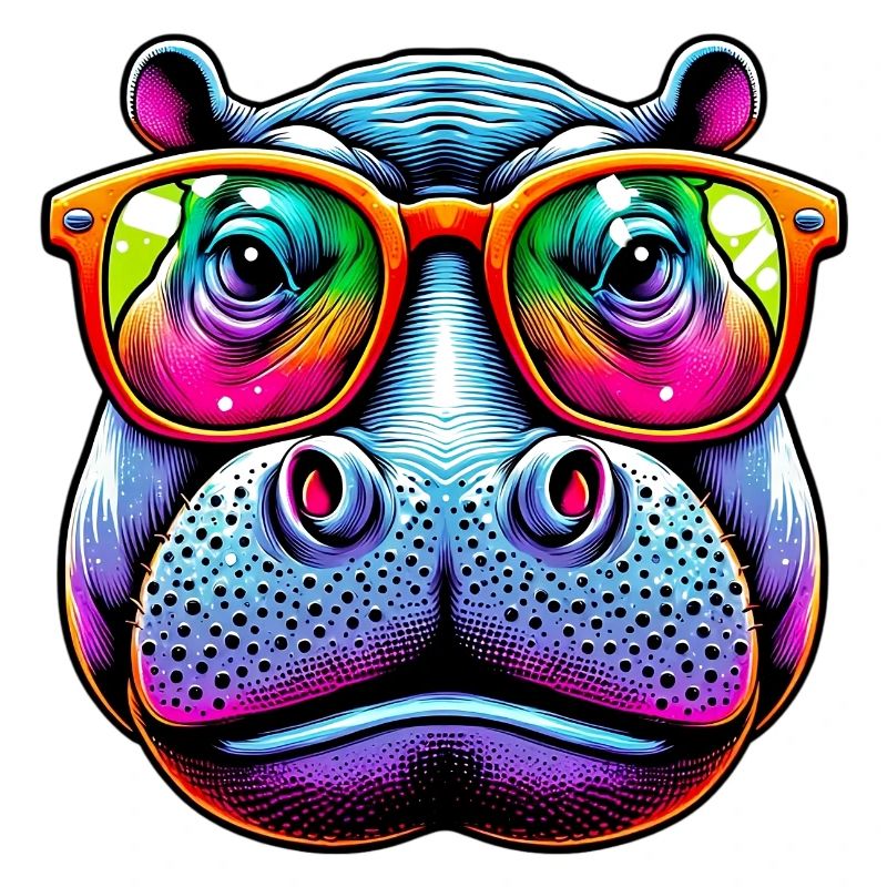 Nilpferd mit Sonnenbrille