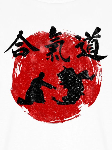 Japanische Aikido-Kunst in Silhouette