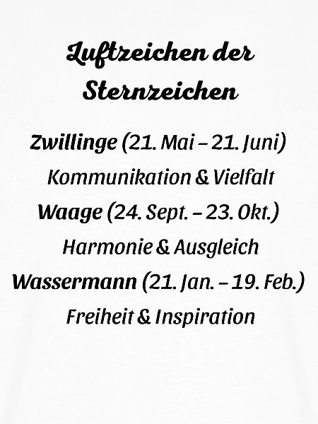 Luftzeichen der Sternzeichen