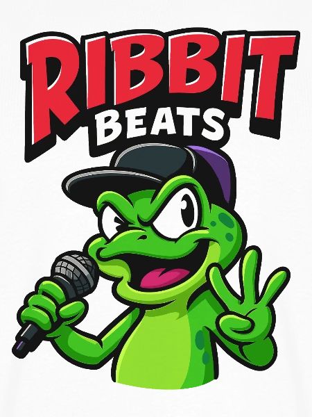 Lustiger Frosch mit Rap-Mikrofon