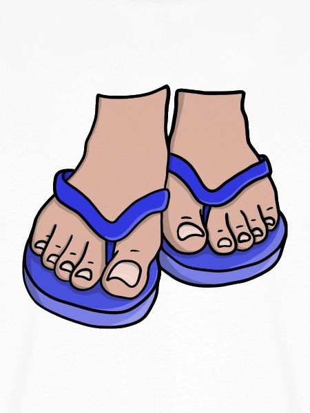 Blaue Flip Flop Füße