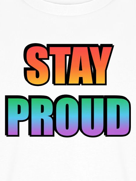 Stay Proud Gradient Text Design