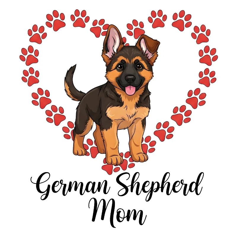 German Shepherd Mama Heart
