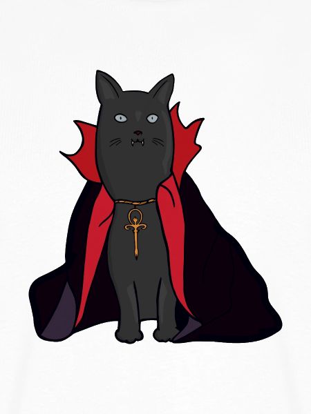Mitternachts-Vampirkatze mit Umhang