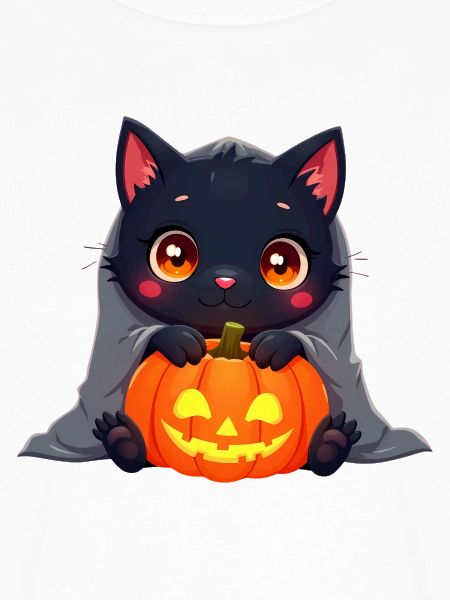 Halloween Cat with Halloween Pumpkin
