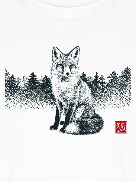 Kitsune Fuchs mit Hanko Stempel
